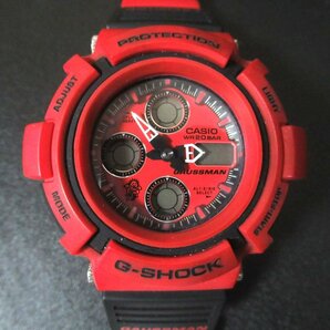 ジャンク品 CASIO カシオ G-SHOCK ジーショック GAUSSMAN ガウスマン クォーツ アナデジ メンズウォッチ 腕時計 AW-571E レッドの画像1