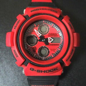 ジャンク品 CASIO カシオ G-SHOCK ジーショック GAUSSMAN ガウスマン クォーツ アナデジ メンズウォッチ 腕時計 AW-571E レッド