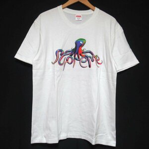 クリーニング済 美品 18SS Supreme シュプリーム Tentacles Tee タコ オクトパス プリント クルーネック 半袖 Tシャツ Mサイズ ホワイト