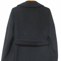 美品 Max Mara マックスマーラ 101801型 ダブルブレスト ベルテッド ロングコート F34サイズ ブラック_画像4