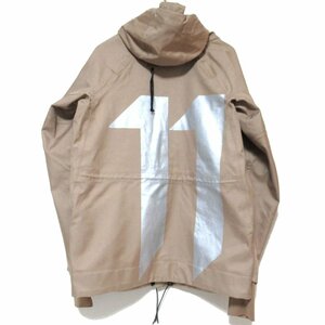 ほぼ美品 11 BY BORIS BIDJAN SABERI イレブンバイボリスビジャンサベリ バックロゴプリント 撥水 マウンテンパーカー ジャケット ベージュ