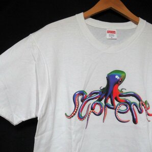 クリーニング済 美品 18SS Supreme シュプリーム Tentacles Tee タコ オクトパス プリント クルーネック 半袖 Tシャツ Mサイズ ホワイトの画像3