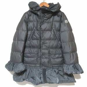 美品 MONCLER S モンクレール×sacai サカイ SERI セリ ミニワッペン フーディー フリル ダウンジャケット 1サイズ グレー