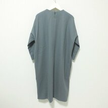 良品 19AW YOKOCHAN ヨーコチャン 膝丈 長袖 ウール サックドレス ワンピース 36 グレー 102_画像2