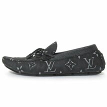 美品 LOUIS VUITTON ルイヴィトン モノグラム LVドライバーライン ローファー ドライビングシューズ モカシン 7Mサイズ ブラック系_画像2