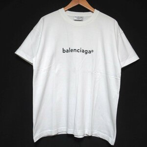  чистка settled прекрасный товар BALENCIAGA Balenciaga 2020 год модели письмо Logo принт вырез лодочкой короткий рукав футболка M унисекс белый 