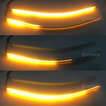 防水 流れるウインカーLED テープライト チューブ60cm シーケンシャルウインカー＆デイライト 2本セット_画像2