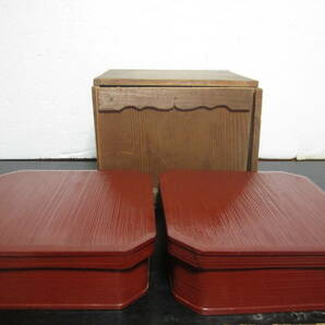 レトロ 弁当箱 重箱 木製 二段箱 未使用品の画像4