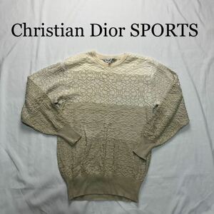 Christian Dior SPORTS クリスチャンディオールスポーツ ニットセーター ホワイト×ベージュ M １スタ１円スタート