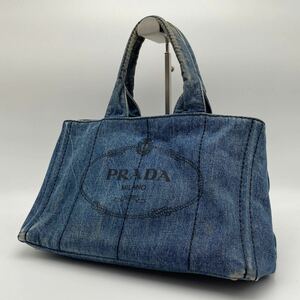 PRADA プラダ ハンドバッグ カナ デニム ブルー トートバッグ 1BG439