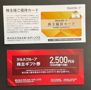 ★送料無料★ ツルハグループ　ツルハドラッグ　株主優待 　株主優待カード＋株主ギフト券2500円分(2024年 2月29日まで) 