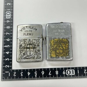 ◎ZIPPO ジッポ ベトナムジッポ ピース ラブ ２点 まとめ 喫煙具 喫煙グッズ 着火未確認 ジャンク◇KMH