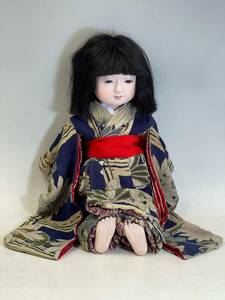 古い市松人形　女の子　無銘　42㎝　昭和初期