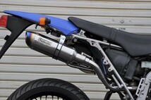 SECRET SPEED★カワサキ Dトラッカー125 KLX125 FI スリップオンマフラー ブルー サイレンサー モタード オフ車 異形 ステンレス_画像5