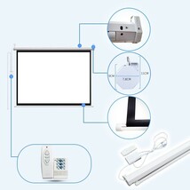 1円 電動プロジェクタースクリーン 100インチ 吊り下げ 16:9 小型 プロジェクター スクリーン 映画 ホームシアター 授業 会議ny199_画像7