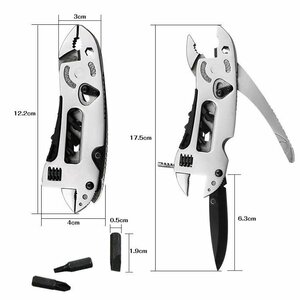 送料無料 ペンチ レンチ 多機能 ドライバー ナイフ DIY 工具 ニッパー マルチ DIY 修理 工具 マルチツール コンパクト 多機能 zk271