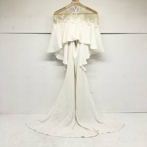 TADASHI SHOJI Bridal タダシ ショウジ ブライダル 花刺繍付きラッフルオフショルダードレス ホワイト 結婚式 パーティ ロング 二次会