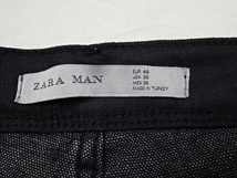 送料無料☆ZARA☆黒コーティング加工スリムテーパード☆36☆ウェスト約88cm_画像7