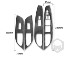 インフィニティG35 G37 G25 右ハンドル用 ドアウィンドウ　スイッチ　ボタンフレーム ステッカー パネル カバー カーボン柄　_画像6