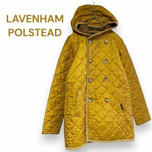 LAVENHAM ラベンハム POLSTEAD フーディキルティングジャケット イングランド製　ダブルボタンモデル ポリステッド　マスタード　フード