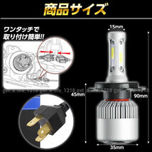 h4 ledヘッドライト hi/lo ledバルブ ヘッドライト ヘッドランプ 爆光 明るい ホワイト ユニット ポン付け 12v 車 カー 2本 2灯 白色 022_画像8