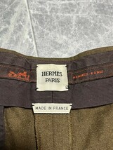 HERMES by Jean Paul Gaultier エルメス　ジャンポールゴルチェ　ウール　2タック　ワイド　スラックス　パンツ　40サイズ_画像7
