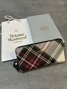 【未使用】Vivienne Westwood ヴィヴィアンウエストウッド ラウンドファスナー　マルチカラー　チェック