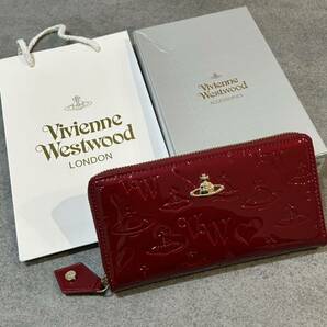 【未使用】Vivienne Westwood ヴィヴィアンウエストウッド 長財布 ラウンドファスナー エナメルレッド 2の画像1