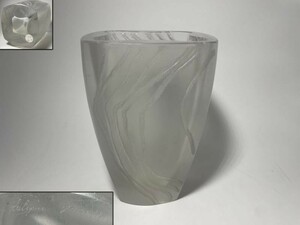 AS484 西洋美術　Lalique France ラリック　クリスタル花瓶　フラワーベース　アンティーク　H20cm 重5kg