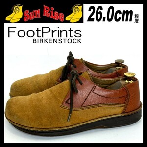 即決 Foot Prints BIRKENSTOCK ビルケンシュトック メンフィス メンズ 40 26cm程度 スエード 本革 レザー 茶 カジュアルシューズ 革靴 中古