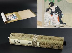 時代 春画 絵巻物 12図 時代箱付 肉筆 絹本 細密 浮世絵 枕絵 秘画 艶画 好色