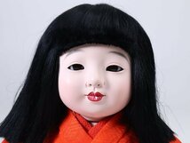 市松人形 竹取物語謹製 赤い着物の少女 抱き人形 生き人形 日本人形 少女人形 着物人形_画像4