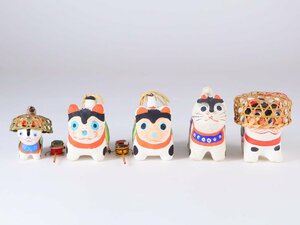 犬張子 5点 笊被り でんでん太鼓 郷土玩具 民芸 伝統工芸 風俗人形 置物
