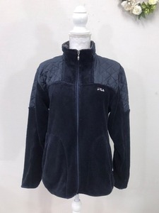 2118 [ FILA ] man and woman use full Zip fleece jacket size :L color : navy 