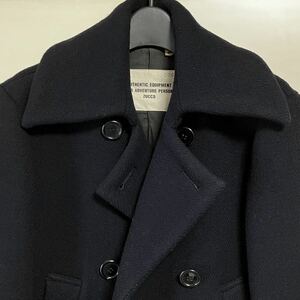 * ZUCCa thick coat dark blue oversize double pea coat pea coat wool black navy m l xl men's lady's Zucca 