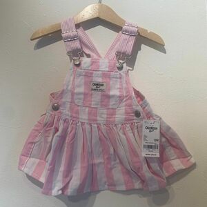 Oshkosh B'gosh オシュコシュ ピンクストライプジャンパースカート 12M