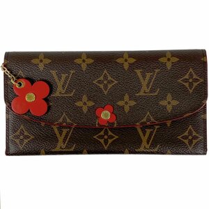 ルイ・ヴィトン Louis Vuitton ポルトフォイユ エミリー 二つ折り 長財布 モノグラム ブラウン ルージュ M62941 レディース 【中古】