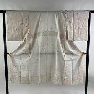 長襦袢 身丈120cm 裄丈64cm M 枝梅 桜 ぼかし 桜色 正絹 秀品 【中古】