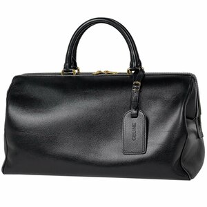 セリーヌ CELINE ロゴ ボストンバッグ ボストンバッグ レザー ブラック レディース 【中古】