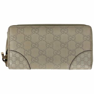 グッチ GUCCI グッチシマ ラウンドファスナー 長財布 ブリー ラウンドジップ シマレザー アイボリー 394005 レディース 【中古】