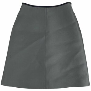  Prada PRADA trapezoid skirt knees on mini height skirt skirt polyester silk gray lady's [ used ]