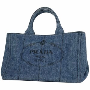 プラダ PRADA カナパトート 2WAY ショルダーバッグ ハンドバッグ トートバッグ デニム ブルー レディース 【中古】