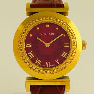 【ジャンク品】 ヴェルサーチ VERSACE ヴァニティ ラウンド ローマン 腕時計 クォーツ 【中古】