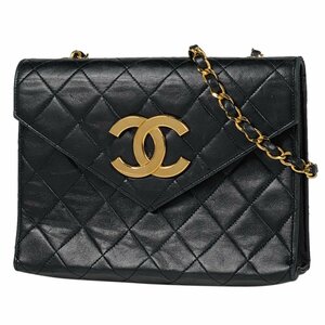 【ジャンク品】シャネル CHANEL ココマーク チェーン ショルダーバッグ マトラッセ プッシュロック レザー ブラック レディース 【中古】