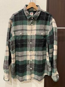 90s リーバイス　シャツ　ネルシャツ グリーン　激レア　ビンテージ　古着　チェックシャツ　Levi's オンブレ　シャドウ