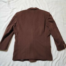 美品 L~XL オッズメンズ カシミヤ混 希少カラー OZZ MEN'S テーラードジャケット 金ボタン ウール ブラウン 茶色 メンズ 大きいサイズ 冬春_画像9