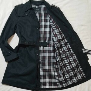 美品 L~XL バーバリーブラックレーベル ノバチェック BURBERRY BLACK LABEL トレンチコート キルティング ベルト メンズ 大きいサイズ 冬春