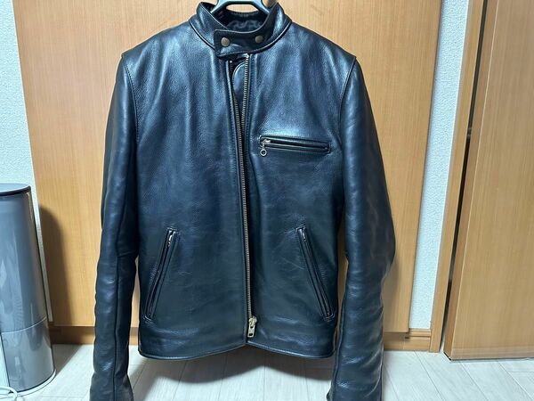 バンソン VANSON シングルライダース B レザージャケット シングル ブラック 黒　36