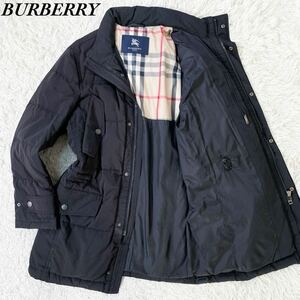 美品・人気モデル Burberry London バーバリー ロンドン ダウンジャケット ブルゾン ノバチェック ブラック サイズ L メンズ