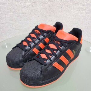 adidas アディダス SUPERSTAR スーパースター レースレス スニーカー 22.5㎝ ブラック オレンジ 人気モデル 激カワ 美品